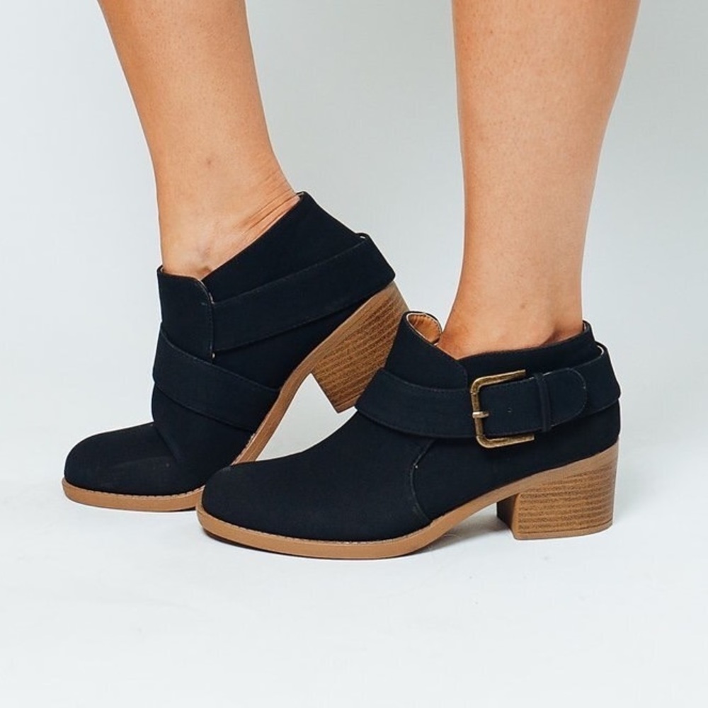 Black nubuck booties
